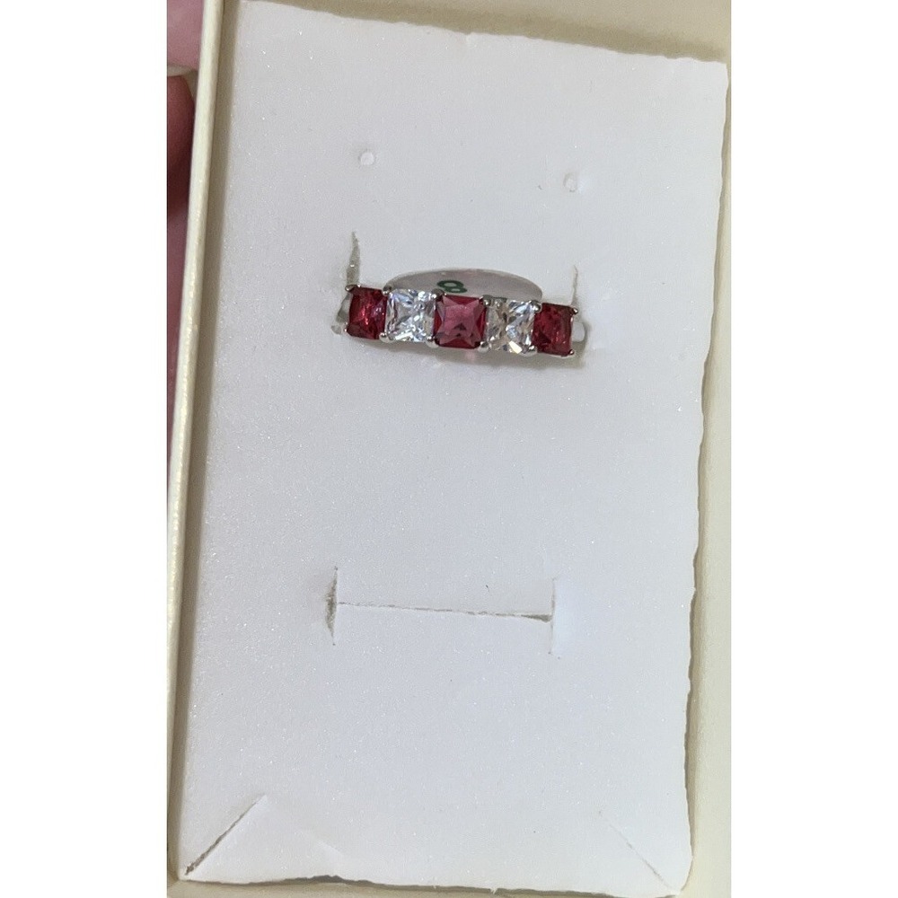 She's Got Drama Lab Created Watermelon Tourmaline Sz 8 Band‎ Bomb Party Rhodium